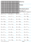 Multiplication 2x Worksheet