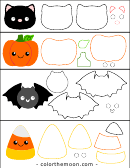 Cute Cat/pumpkin/bat Halloween Silhouette Templates