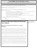 Smoking Toddler Kicked Habit, But Thousands More Addicted (910l) - Middle School Reading Article Worksheet