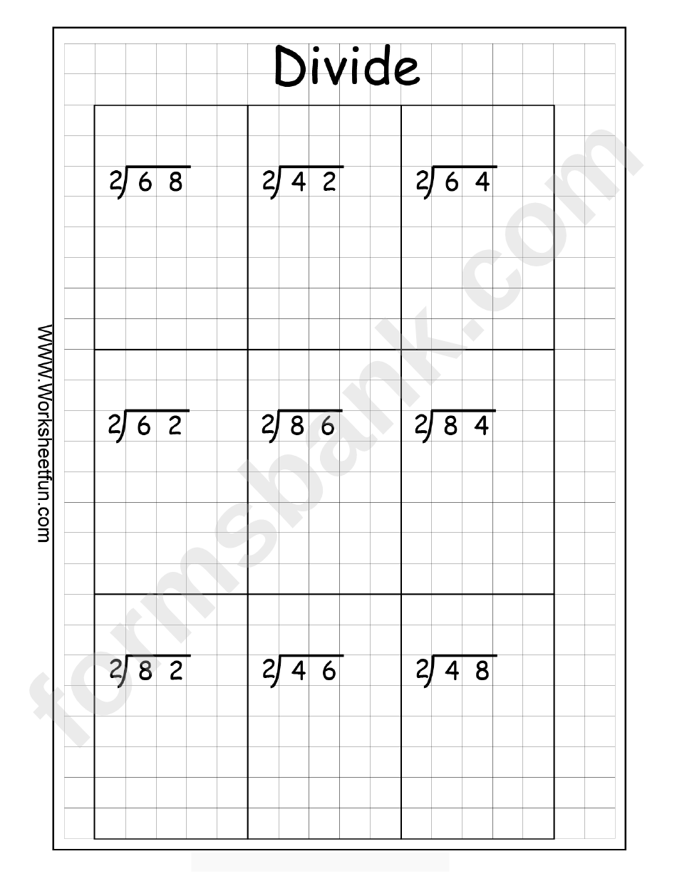 Long Division - Math Worksheet