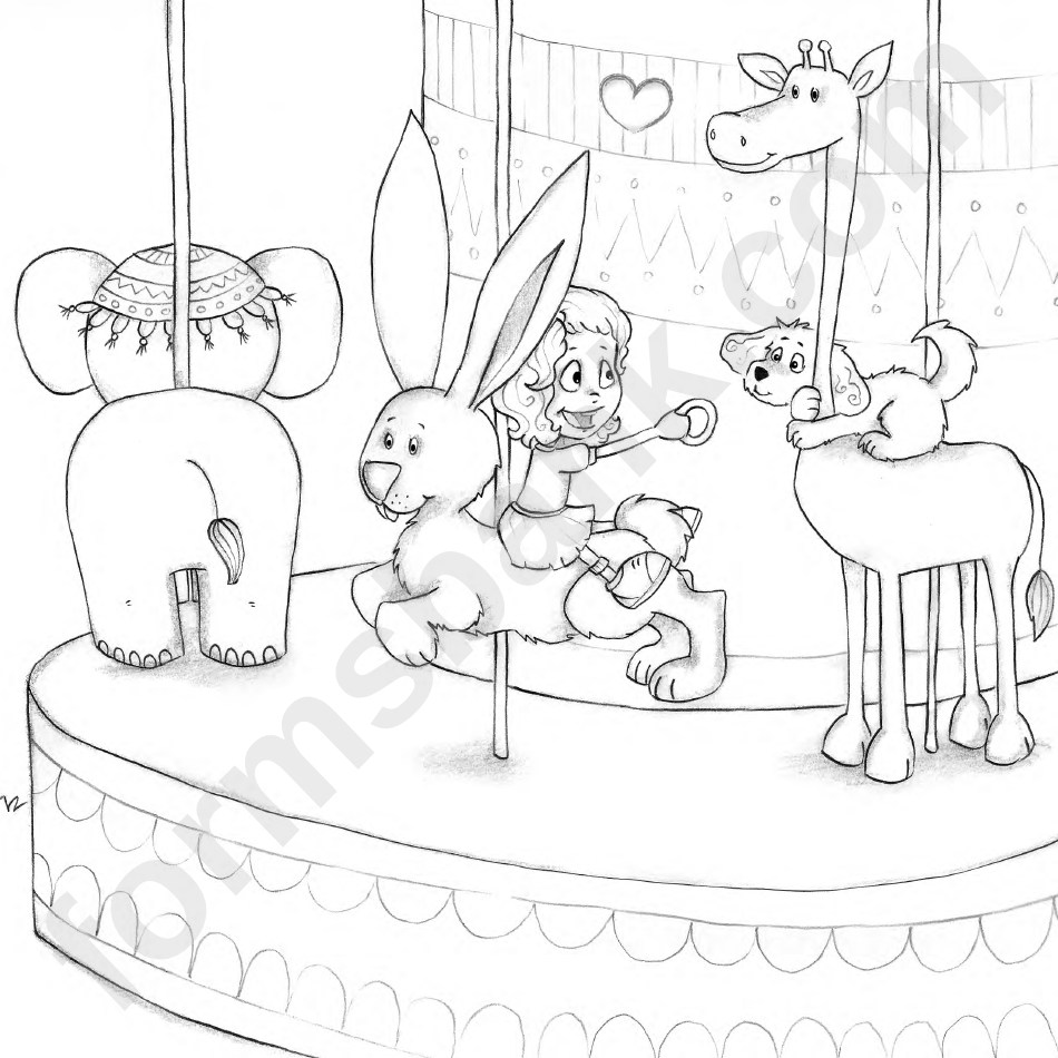 Charlie The Cavalier Goes To The Amusement Park Coloring Book