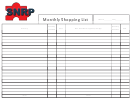 Monthly Shopping List Template