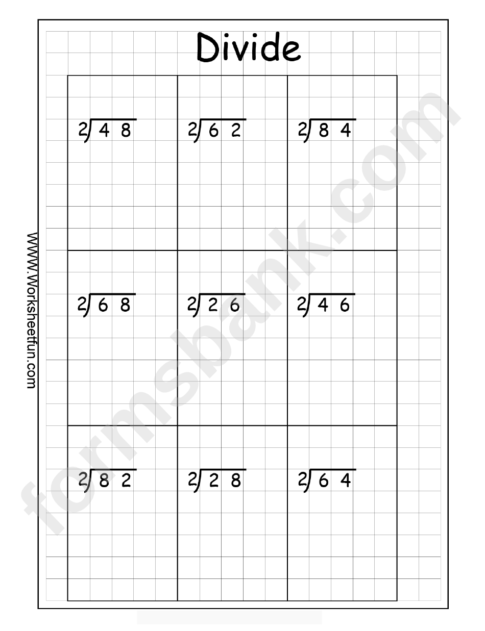 Long Division - Math Worksheet