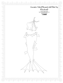 Lavender-tailed Mermaid With While Top Paper Doll Template