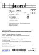 Edexcel Gcse Mathematics (linear) - Bounds