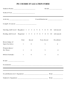 Pe Course Evaluation Form