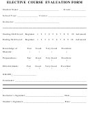 Elective Course Evaluation Form