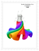Sparkly, Twirly Rainbow Dress Paper Doll Template
