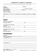 Emergency Medical History Form