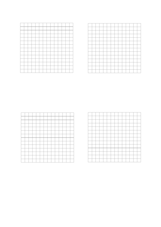 Four 14x14 Grid Paper Templates Printable pdf