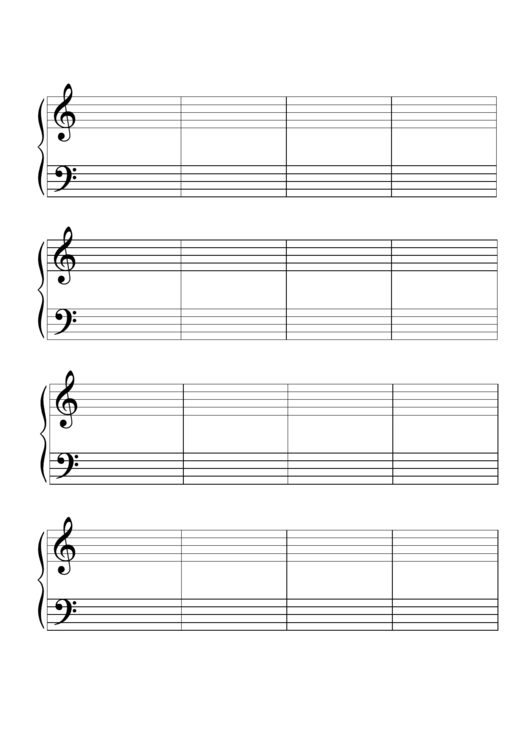 Manuscript Paper Template 8 Stave With Grand Staff Printable Pdf Download