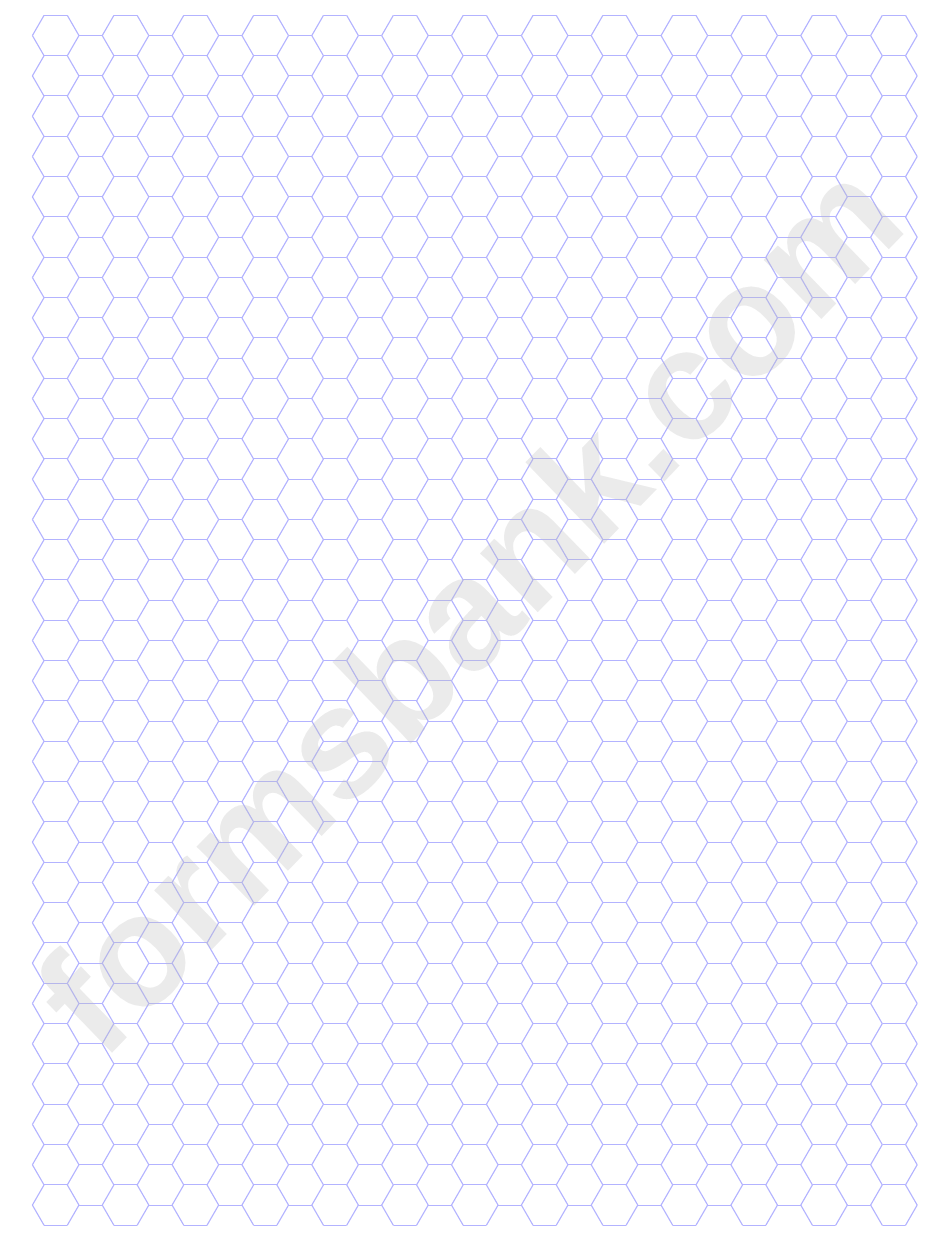 Blue Hexagonal Graph Paper Template