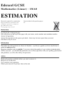 Edexcel Gcse Mathematics (linear) - Estimation