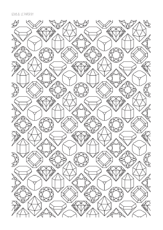 Gems And Crystals Pattern Template Printable pdf
