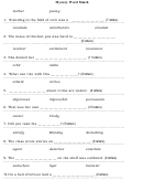 Mystery Word Match - English Worksheet With Answers