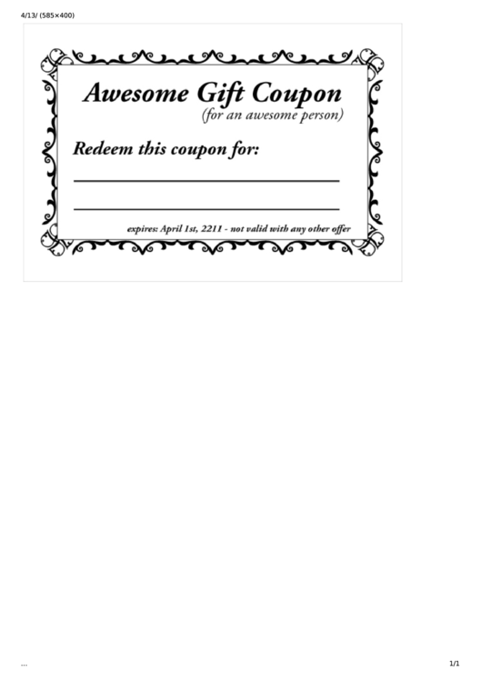 Awesome Gift Coupon Template printable pdf download