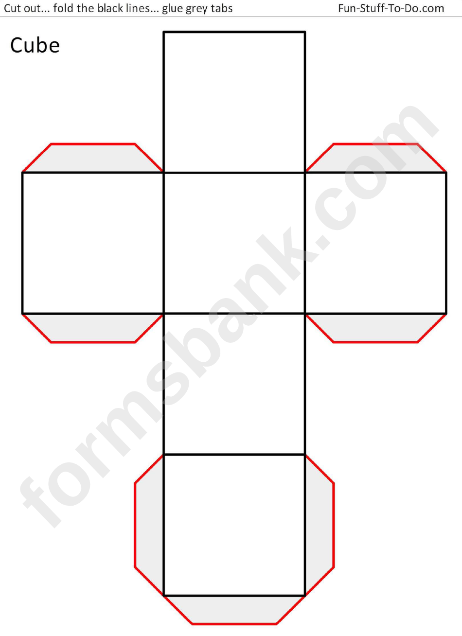 Cube Shape Templates printable pdf download