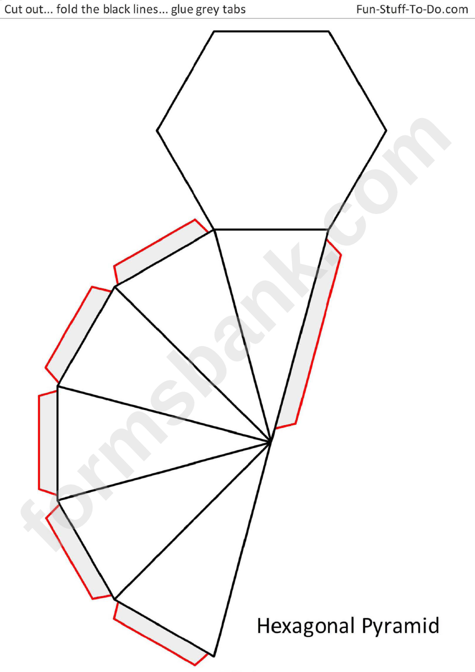 Hexagonal Pyramid Templates printable pdf download