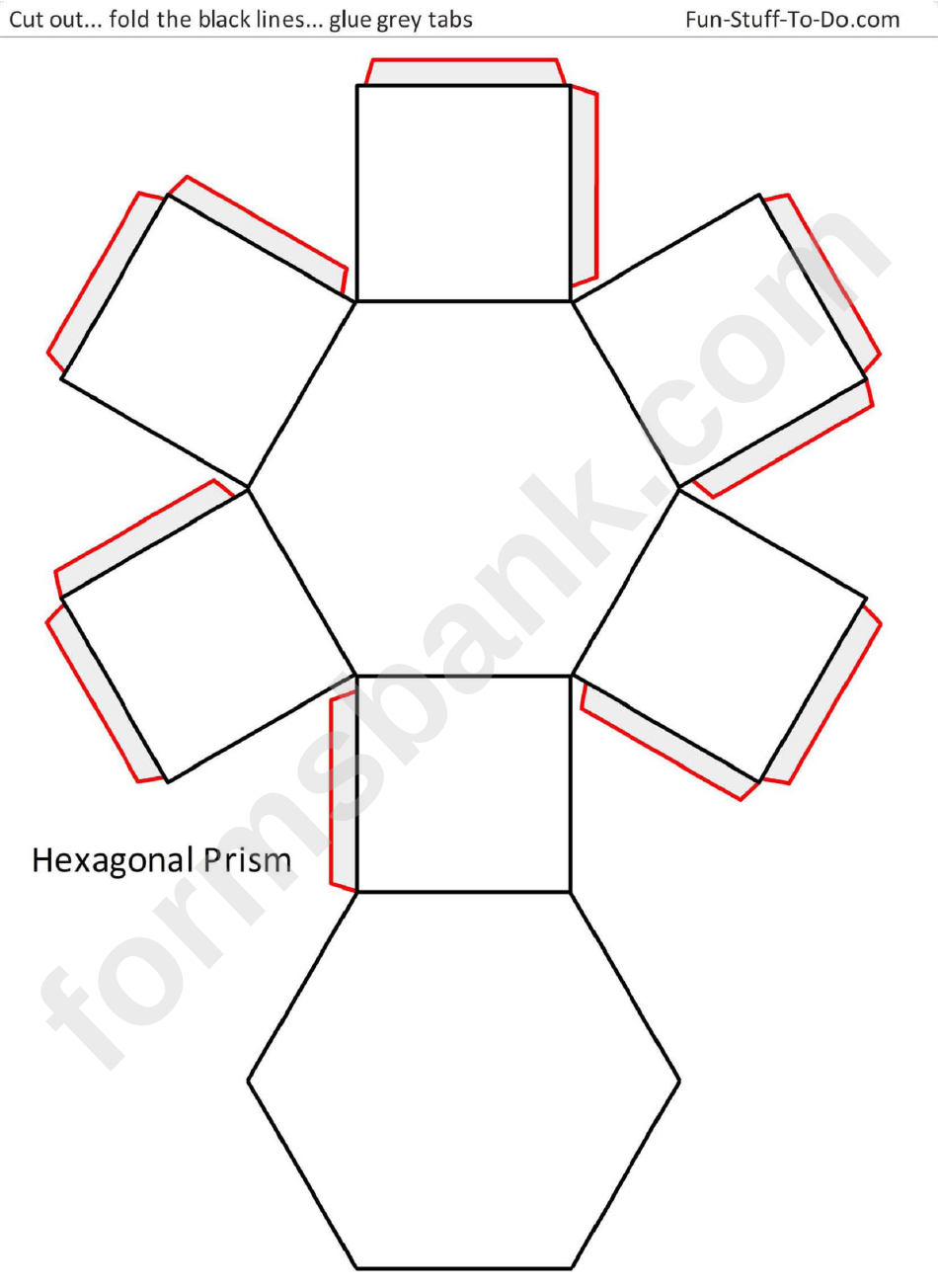 Hexagonal Prism Templates printable pdf download