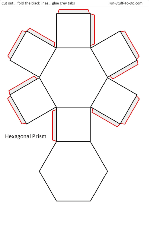 Hexagonal Prism Templates printable pdf download