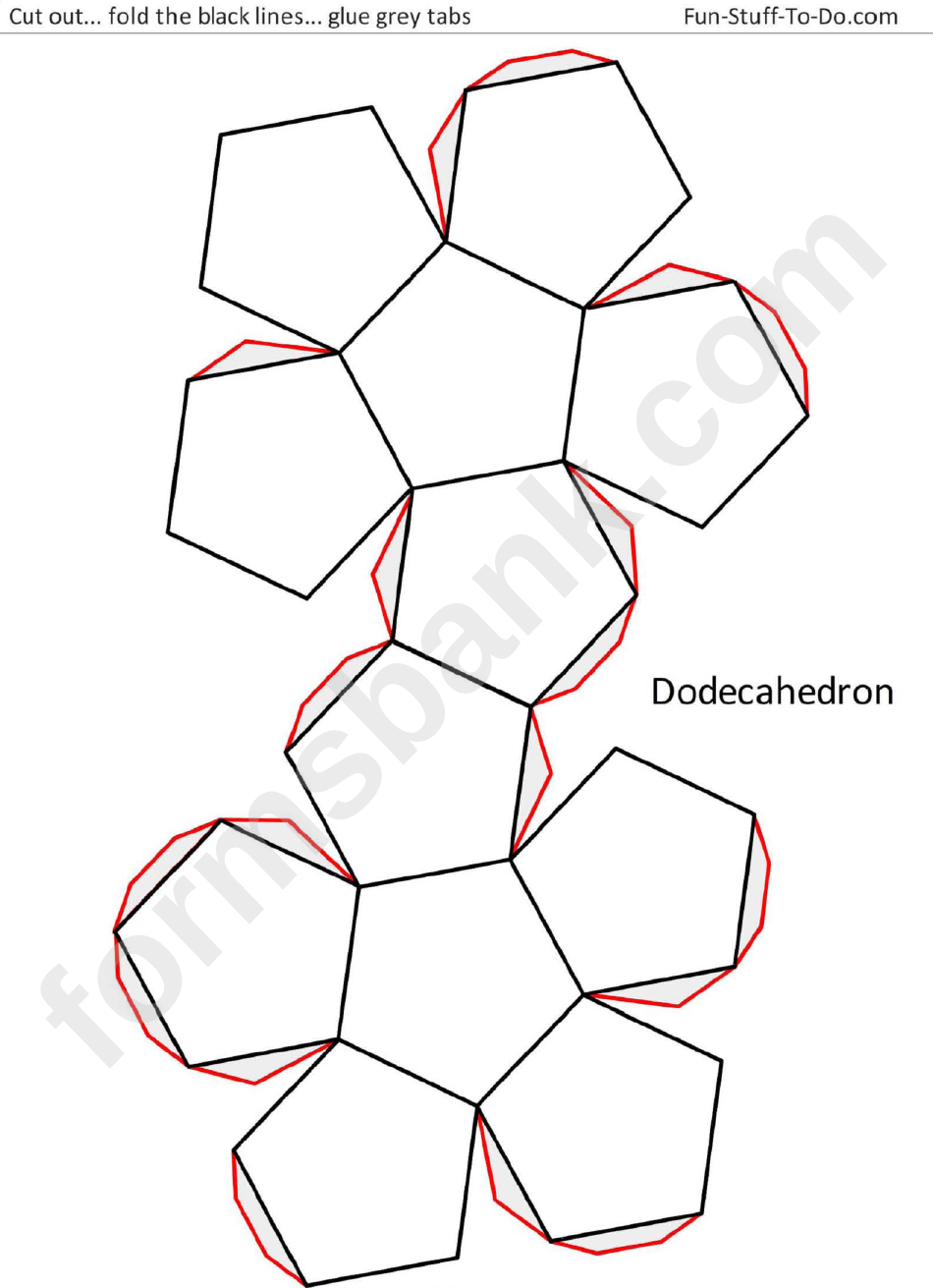 Dodecahedron Templates printable pdf download