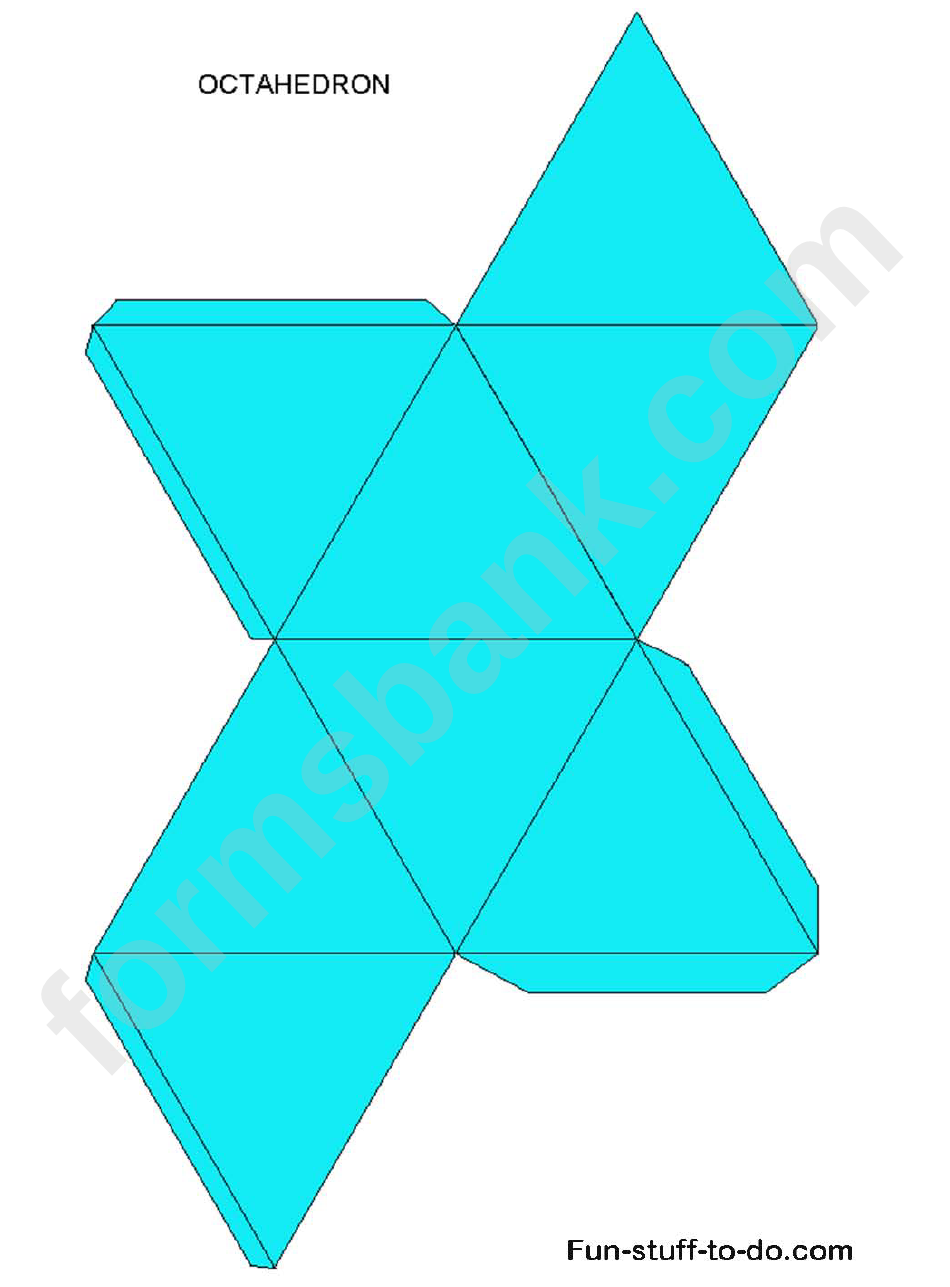 Blue, Green And Black/white Octahedron Templates