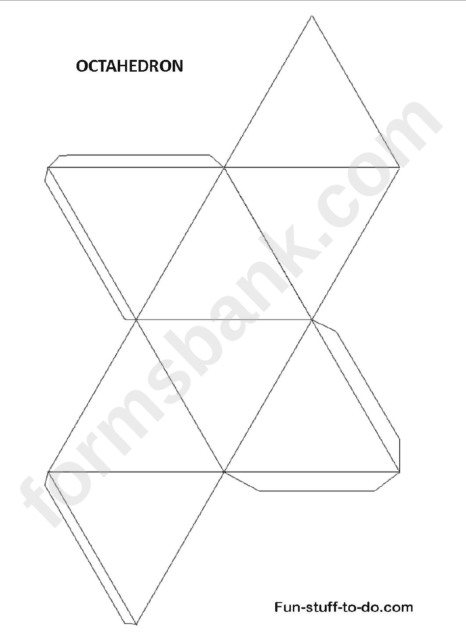 Blue, Green And Black/white Octahedron Templates