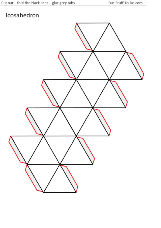 Icosahedron Template printable pdf download