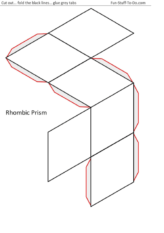 Rhombic Prism Template Printable pdf