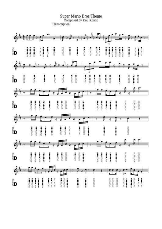 Koji Kondo - Super Mario Bros Theme Sheet Music Printable pdf