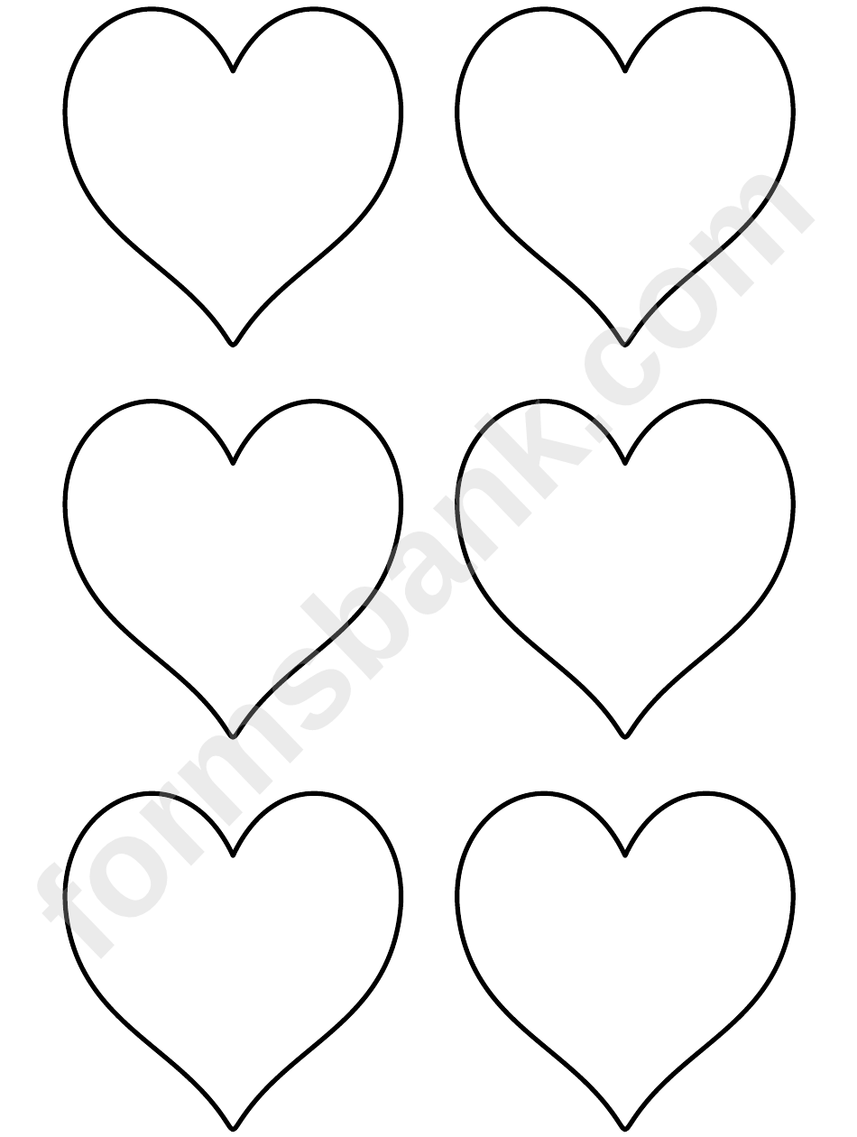 3 Inch Hearts Pattern Template printable pdf download