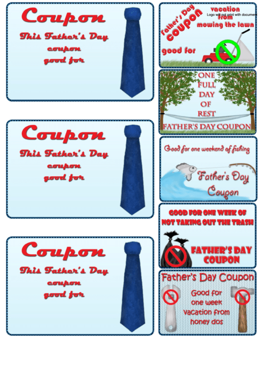 Father's Day Coupons Template