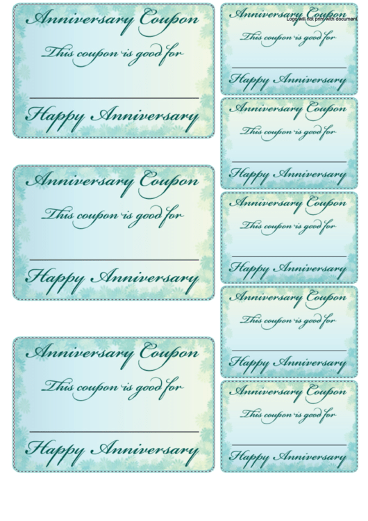 Happy Anniversary Coupons Template