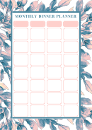 Monthly Dinner Planner Template