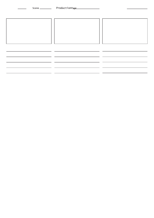 Blank Cartoon Storyboard Template - 16x9, 3 Pictures With Description