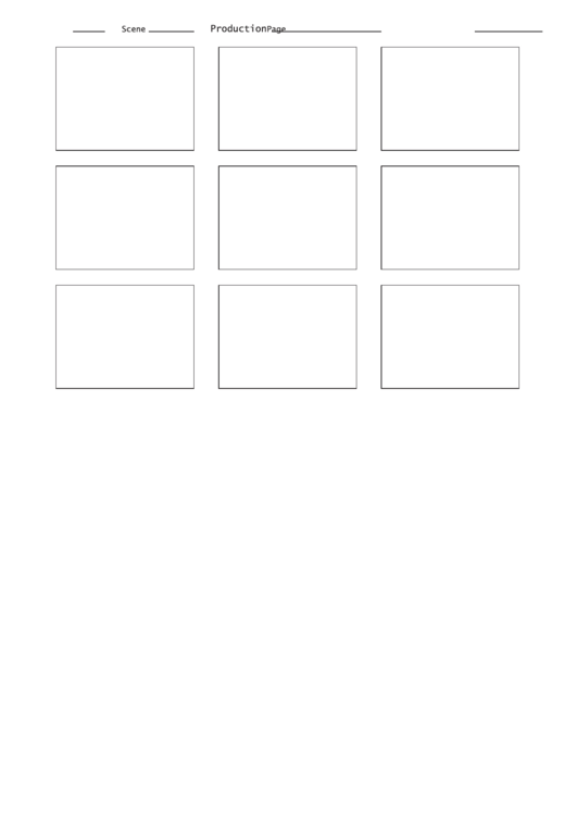 Blank Storyboard Template - 3x4, 9 Pictures Printable pdf