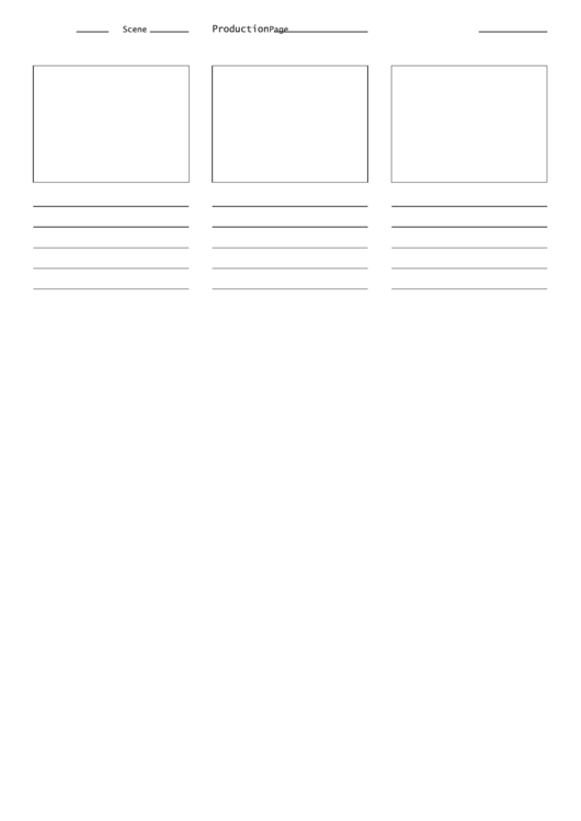 Blank Storyboard Template - 3x4, 3 Pictures With Explaining Text Printable pdf
