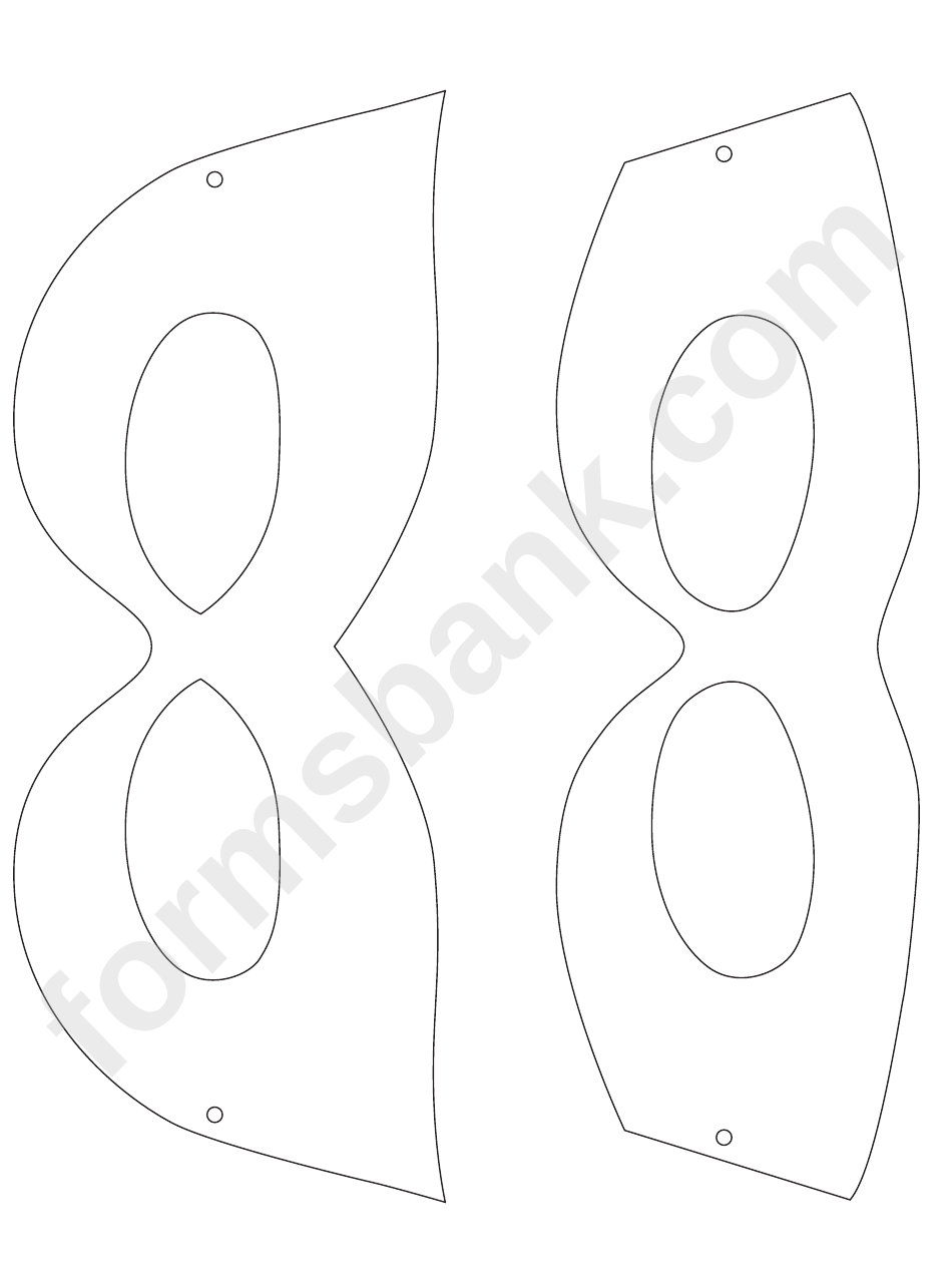 Superhero Mask Pattern Template - To Color