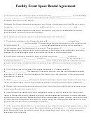 Fillable Facility Event Space Rental Agreement Template Printable pdf
