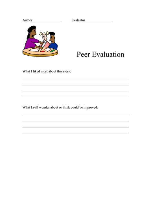 Peer Evaluation Template Printable pdf