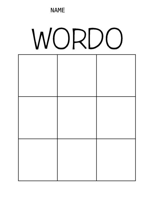 Wordo - English Worksheet Printable pdf