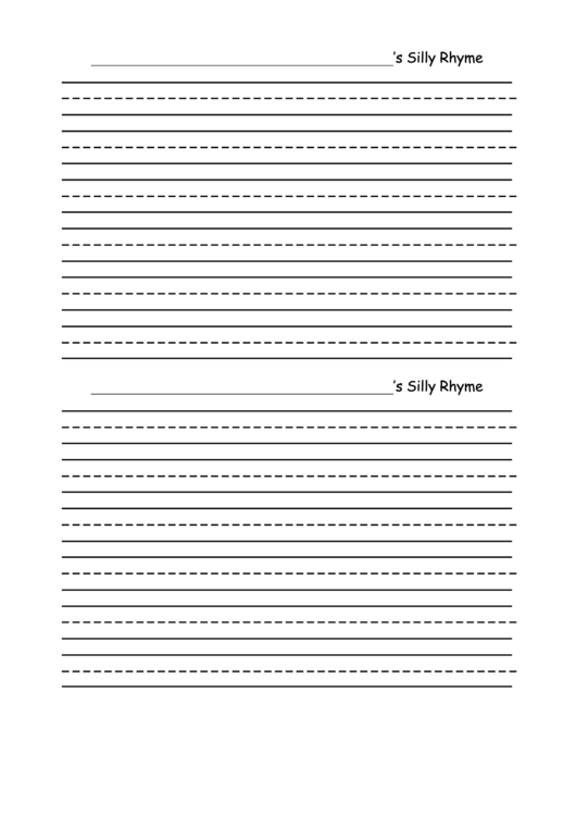 Early Second Grade Silly Rhyme Template Printable pdf