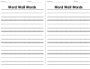 Word Wall Paper - English Worksheet