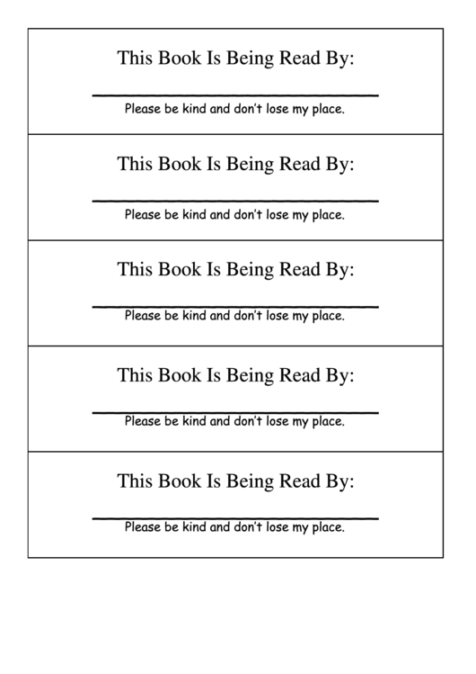 Book Reservation Mark Template Printable pdf
