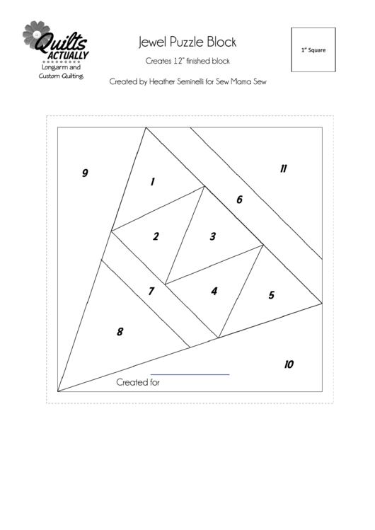 Jewel Puzzle Block Template Printable pdf