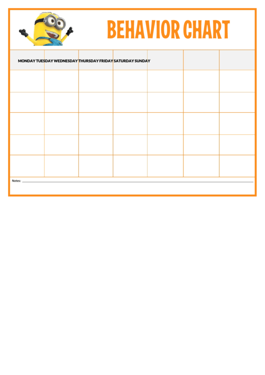 Minions Weekly Behavior Chart Printable pdf