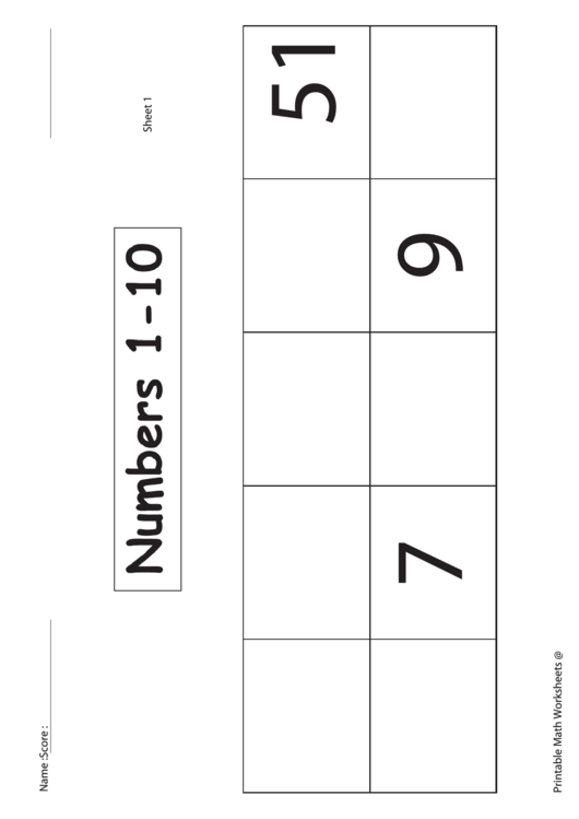 Numbers 1-10 Worksheet With Answers Printable pdf