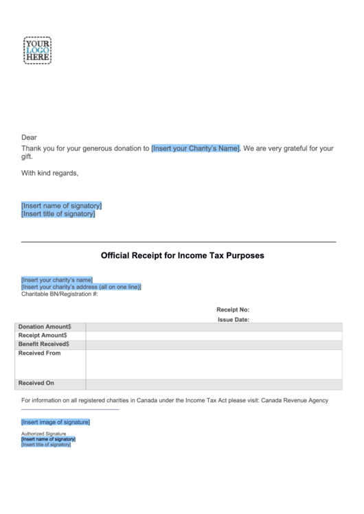Fillable Official Receipt For Income Tax Purposes Form Printable pdf