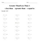 Greater Than/less Than Equalities Math Worksheet