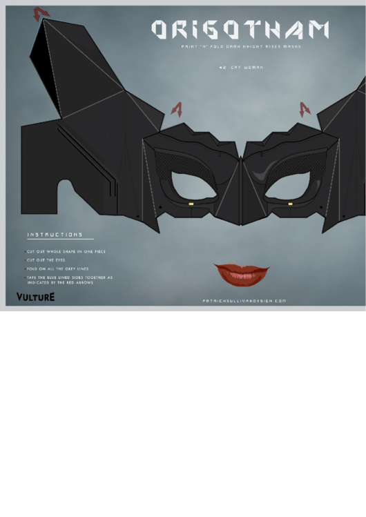 Catwoman Mask Template Printable pdf